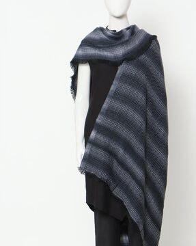 striped stole with fringed border