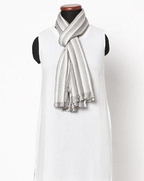 striped stole with fringes