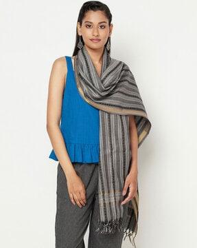 striped stole with fringes