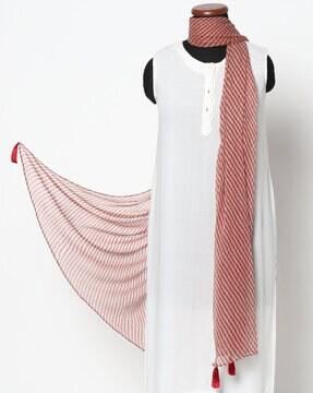 striped stole with tassels