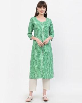 striped straight cotton kurta