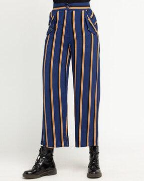 striped straight fit palazzo