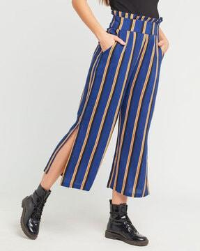 striped straight fit palazzo