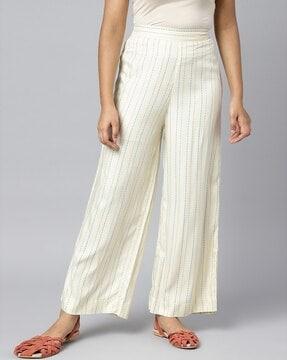 striped straight fit palazzo