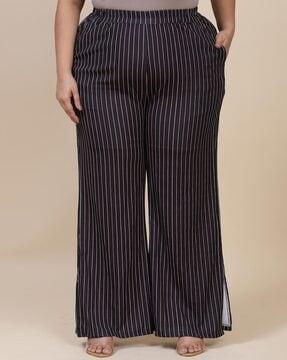 striped straight fit palazzos