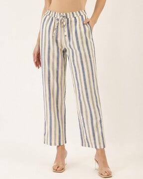 striped straight fit pants