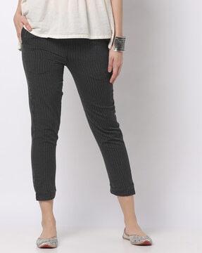 striped straight fit pants