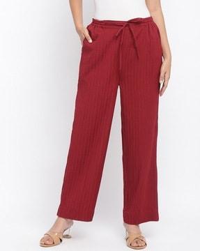 striped straight fit pants
