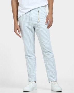 striped straight fit pants