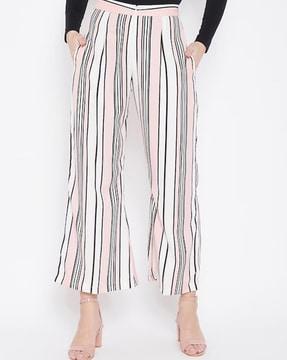 striped straight fit pants