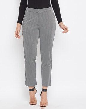 striped straight fit pants