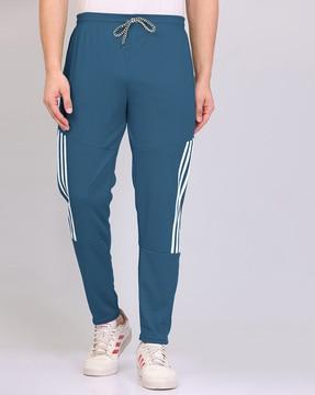 striped straight fit track pants