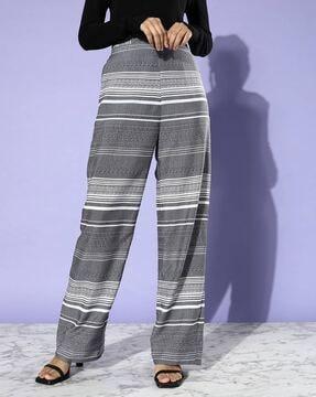 striped straight-fit trousers