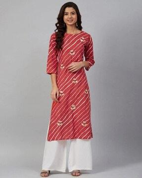 striped straight kurta & palazzos set