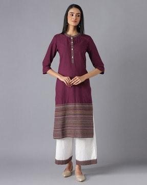 striped straight kurta with pants