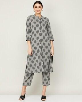 striped straight kurta with pants