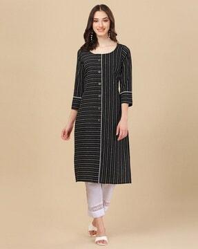 striped straight kurta with pants