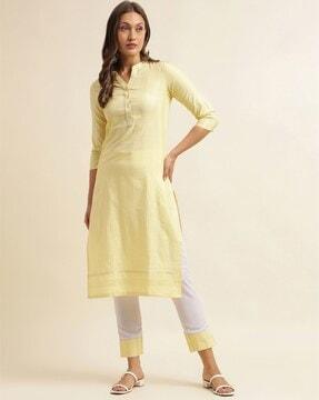 striped straight kurta with pants