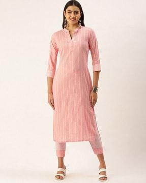 striped straight kurta with pants