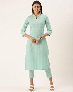 striped straight kurta with pants