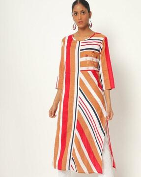 striped straight kurta