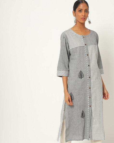 striped straight kurta