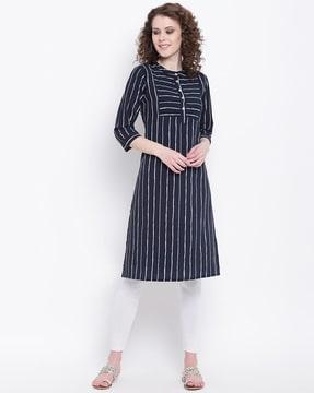 striped straight kurta