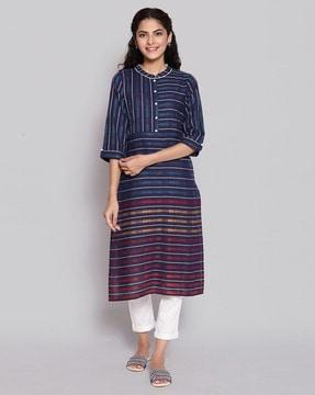 striped straight kurta