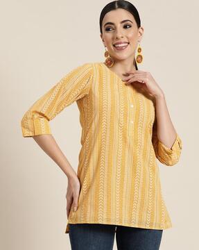 striped straight kurta