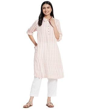 striped straight kurta