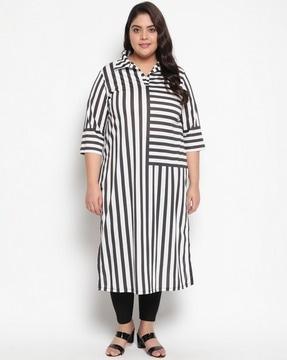 striped straight kurta