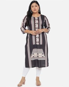 striped straight kurta