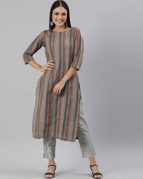 striped straight kurta