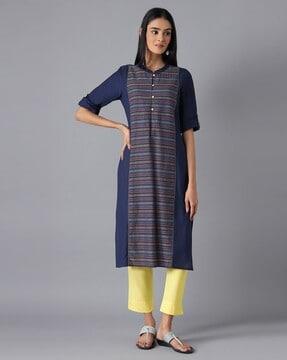 striped straight kurta