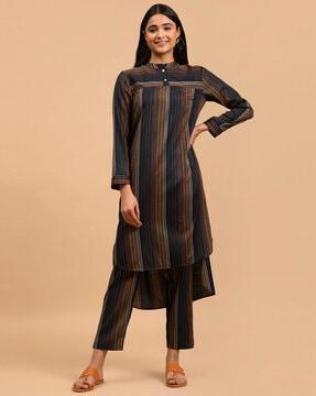 striped straight kurta