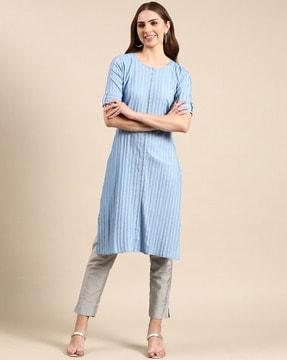 striped straight kurta