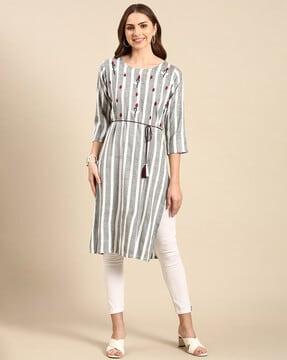 striped straight kurta