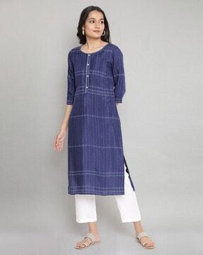 striped straight kurta