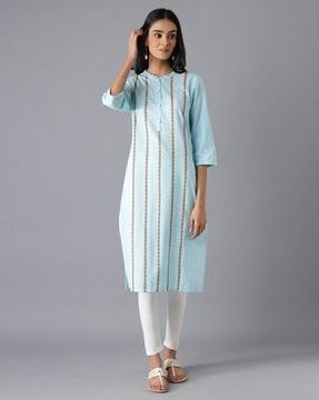 striped straight kurta