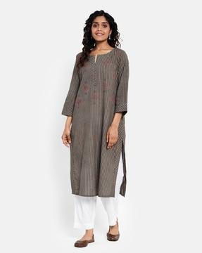 striped straight kurta