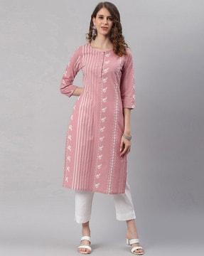 striped straight kurta