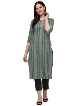 striped straight kurta