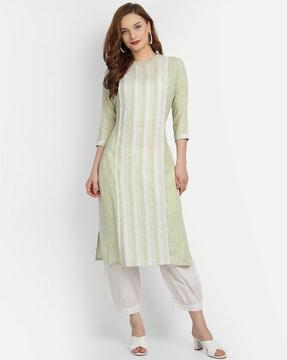 striped straight kurta