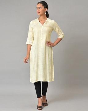 striped straight kurta