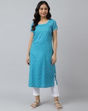 striped straight kurta