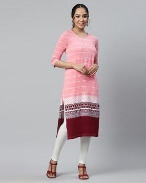 striped straight kurta