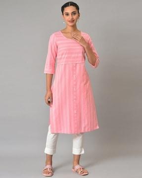 striped straight kurta