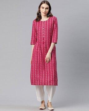 striped straight kurta