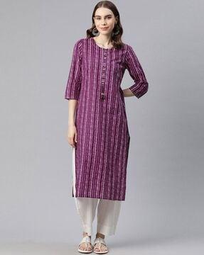 striped straight kurta