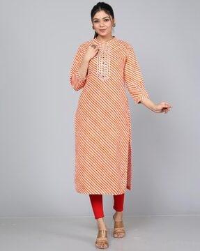 striped straight kurta